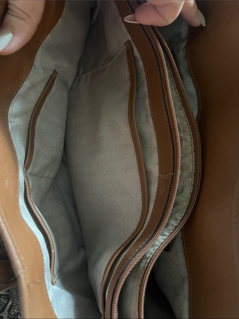 Michael Kors Cognac Leather Tote with Gold Hardware - Picture 3 of 5